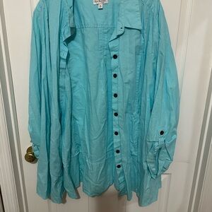 Kim Rogers Teal Button-Up Blouse